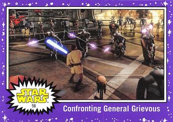 2017 Topps Star Wars Journey To The Last Jedi - Starfield Purple #58 Confronting General Grievous Front