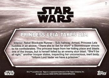 2018 Topps Star Wars: A New Hope Black & White #7 Princess Leia Takes Aim Back