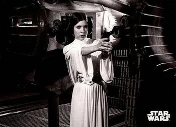 2018 Topps Star Wars: A New Hope Black & White #7 Princess Leia Takes Aim Front
