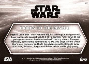 2018 Topps Star Wars: A New Hope Black & White #90 Droids to the Rescue Back
