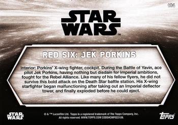 2018 Topps Star Wars: A New Hope Black & White #134 Red Six: Jek Porkins Back