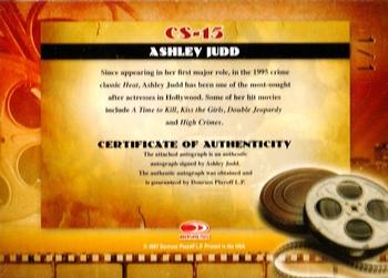 2007 Donruss Americana - Cinema Stars Signature Platinum #CS-15 Ashley Judd Back