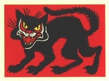 1961 Leaf Spook Stories - Stickers #NNO Black Cat Front
