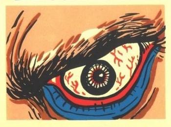 1961 Leaf Spook Stories - Stickers #NNO Bloodshot Eye Front