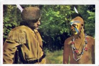 1957 Parkhurst Adventures of Radisson (V339-1) #20 Radisson talks to one of the Huron Warriors Front