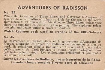 1957 Parkhurst Adventures of Radisson (V339-1) #35 When the Governor of Three Rivers Back