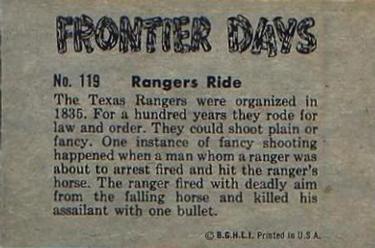 1953 Bowman Frontier Days (R701-5) #119 Rangers Ride Back