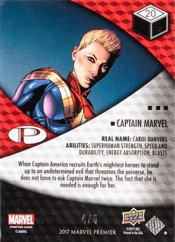 2017 Upper Deck Marvel Premier - Black #20 Captain Marvel Back
