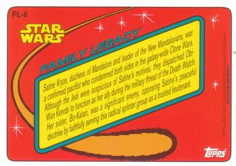 2015 Topps Star Wars Journey to the Force Awakens - Family Legacy (White Card Stock) #FL-8 Satine Kryze & Bo-Katan Kryze Back
