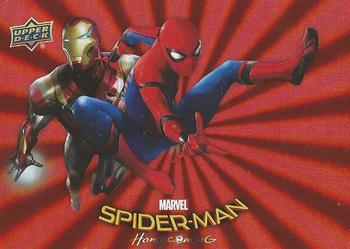 2017 Upper Deck Marvel Spider-Man: Homecoming Walmart Edition - Red Foil #RB-12 Iron Man & Spider-Man - Tony Stark tracked down Front