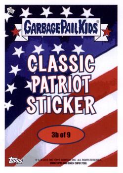 2016 Topps Garbage Pail Kids American As Apple Pie In Your Face - Classic Patriot #3b Liberty Libby Back