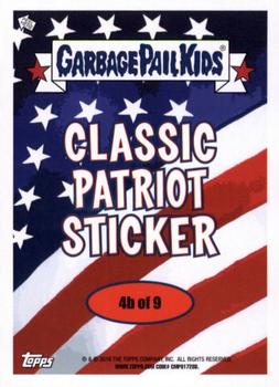 2016 Topps Garbage Pail Kids American As Apple Pie In Your Face - Classic Patriot #4b Cherry Bomb Back