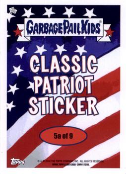 2016 Topps Garbage Pail Kids American As Apple Pie In Your Face - Classic Patriot #5a Ben Bolt Back
