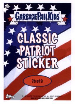 2016 Topps Garbage Pail Kids American As Apple Pie In Your Face - Classic Patriot #7b Lincoln Park Back