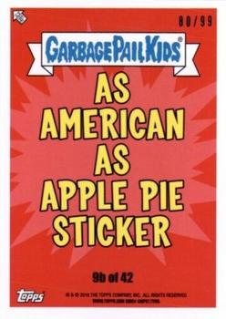 2016 Topps Garbage Pail Kids American As Apple Pie In Your Face - Spit #9b Motor Ed Back