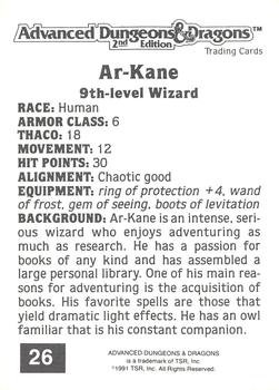 1991 TSR Advanced Dungeons & Dragons #26 Ar-Kane Back