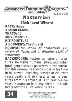 1991 TSR Advanced Dungeons & Dragons #34 Nastorrian Back