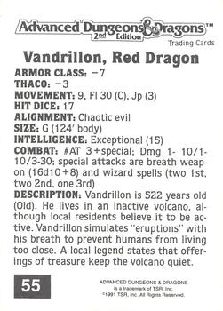 1991 TSR Advanced Dungeons & Dragons #55 Vandrillon, Red Dragon Back