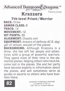 1991 TSR Advanced Dungeons & Dragons #82 Krazzora Back