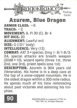 1991 TSR Advanced Dungeons & Dragons #90 Azurem, Blue Dragon Back