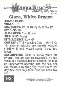 1991 TSR Advanced Dungeons & Dragons #93 Glaze, White Dragon Back