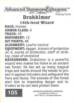 1991 TSR Advanced Dungeons & Dragons #105 Drakkimor Back