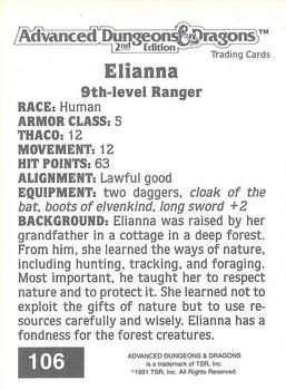1991 TSR Advanced Dungeons & Dragons #106 Elianna Back