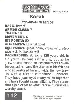 1991 TSR Advanced Dungeons & Dragons #112 Borak Back