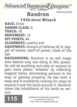 1991 TSR Advanced Dungeons & Dragons #115 Randron Back