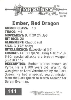 1991 TSR Advanced Dungeons & Dragons #141 Ember, Red Dragon Back