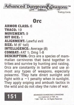 1991 TSR Advanced Dungeons & Dragons #151 Orc Back