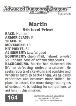 1991 TSR Advanced Dungeons & Dragons #164 Martin Back
