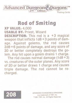 1991 TSR Advanced Dungeons & Dragons #208 Rod of Smiting Back