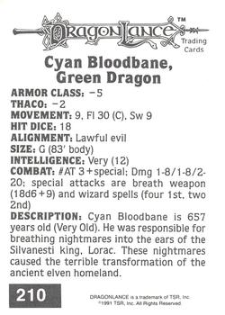 1991 TSR Advanced Dungeons & Dragons #210 Cyan Bloodbane, Green Dragon Back