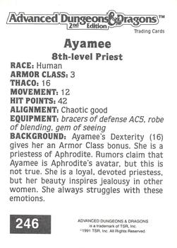 1991 TSR Advanced Dungeons & Dragons #246 Ayamee Back