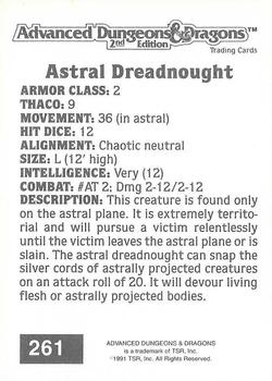 1991 TSR Advanced Dungeons & Dragons #261 Astral Dreadnought Back