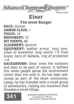 1991 TSR Advanced Dungeons & Dragons #341 Einar Back