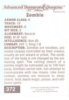 1991 TSR Advanced Dungeons & Dragons #372 Zombie Back