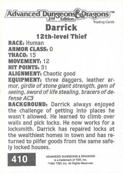 1991 TSR Advanced Dungeons & Dragons #410 Darrick Back
