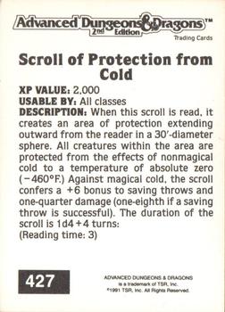 1991 TSR Advanced Dungeons & Dragons #427 Scroll of Protection from Cold Back