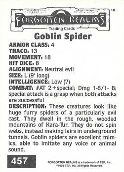 1991 TSR Advanced Dungeons & Dragons #457 Goblin Spider Back