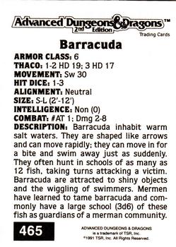 1991 TSR Advanced Dungeons & Dragons #465 Barracuda Back