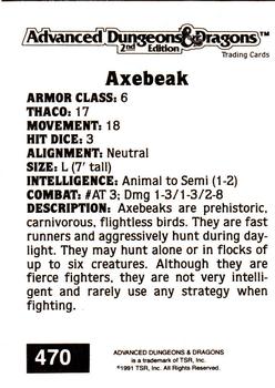 1991 TSR Advanced Dungeons & Dragons #470 Axebeak Back