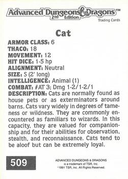 1991 TSR Advanced Dungeons & Dragons #509 Cat Back