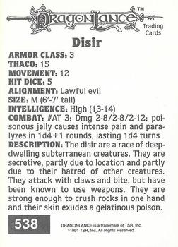 1991 TSR Advanced Dungeons & Dragons #538 Disir Back