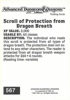 1991 TSR Advanced Dungeons & Dragons #567 Scroll of Protection from Dragon Breath Back
