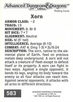1991 TSR Advanced Dungeons & Dragons #583 Xorn Back