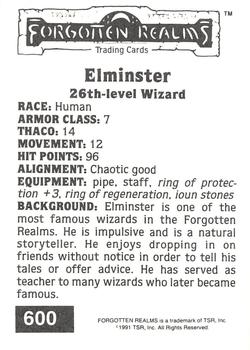 1991 TSR Advanced Dungeons & Dragons #600 Elminster Back