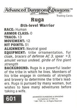 1991 TSR Advanced Dungeons & Dragons #601 Ruga Back