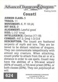 1991 TSR Advanced Dungeons & Dragons #624 Couatl Back